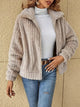 Moncelia Diletta Plush Lapel Collar Short Coat