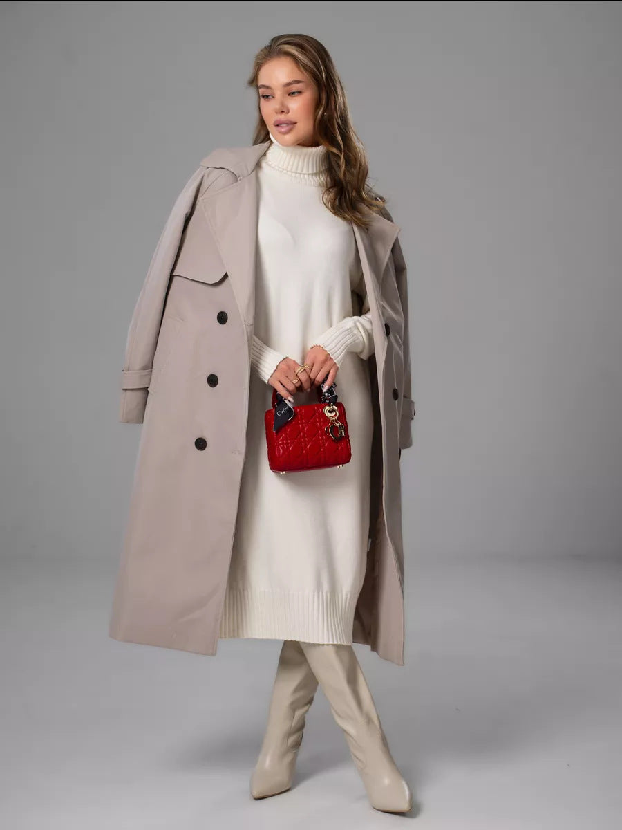 Moncelia Vibeke Turtleneck Knit Sweater Dress