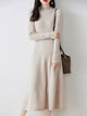 Moncelia Viola Ribbed Wool-Blend Sweater Dress