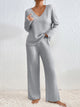 Moncelia Esra Ribbed Knit Wide-Leg Lounge Set