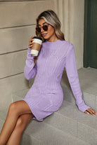 Moncelia Cilla Beaded Cable Knit Sweater Dress