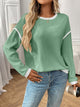Moncelia Bruna Contrast-Trim Ribbed Knit Top