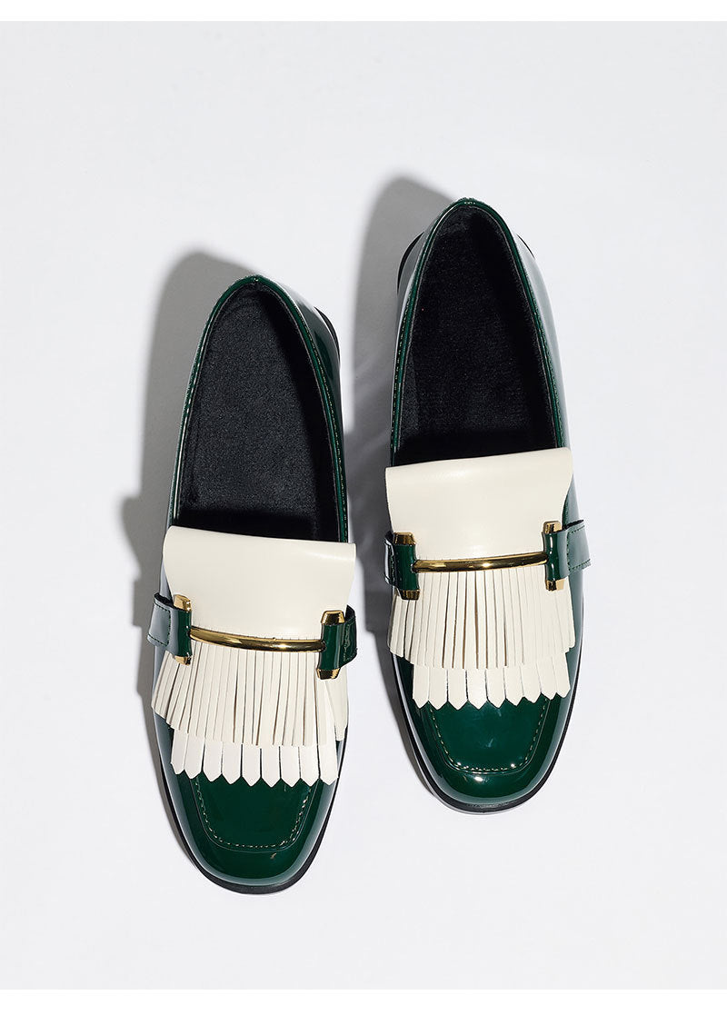 Moncelia Beatrice Patent Fringe Loafers