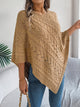 Moncelia Dalila Cable Knit V-Neck Cape Poncho