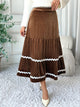 Davina Velvet Tiered Midi Skirt