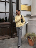 Moncelia Ottilia Cotton-Blend Crew Neck Drop Shoulder Sweater