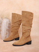 Moncelia Fleur Slouchy Faux Suede Knee-High Boots