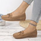 Moncelia Ersilia Whipstitch Bow Moccasin Loafers