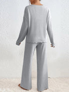 Moncelia Esra Ribbed Knit Wide-Leg Lounge Set