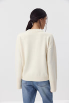 Moncelia Ottilia Cotton-Blend Crew Neck Drop Shoulder Sweater