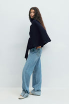 Moncelia Anneke Button-Front Belted Cape Coat