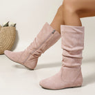 Moncelia Frida Slouch Mid-Calf Flat Faux Suede Boots
