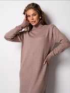 Moncelia Vibeke Turtleneck Knit Sweater Dress