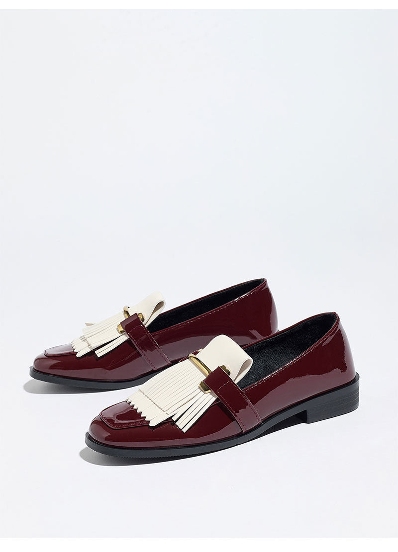 Moncelia Beatrice Patent Fringe Loafers