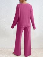 Moncelia Esra Ribbed Knit Wide-Leg Lounge Set