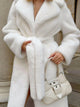 Faye Faux Fur Belted Wrap Coat