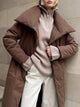 Kalina Belted Shawl Collar Puffer Coat