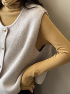 Moncelia Amaya Button-Front Knit Sweater Vest