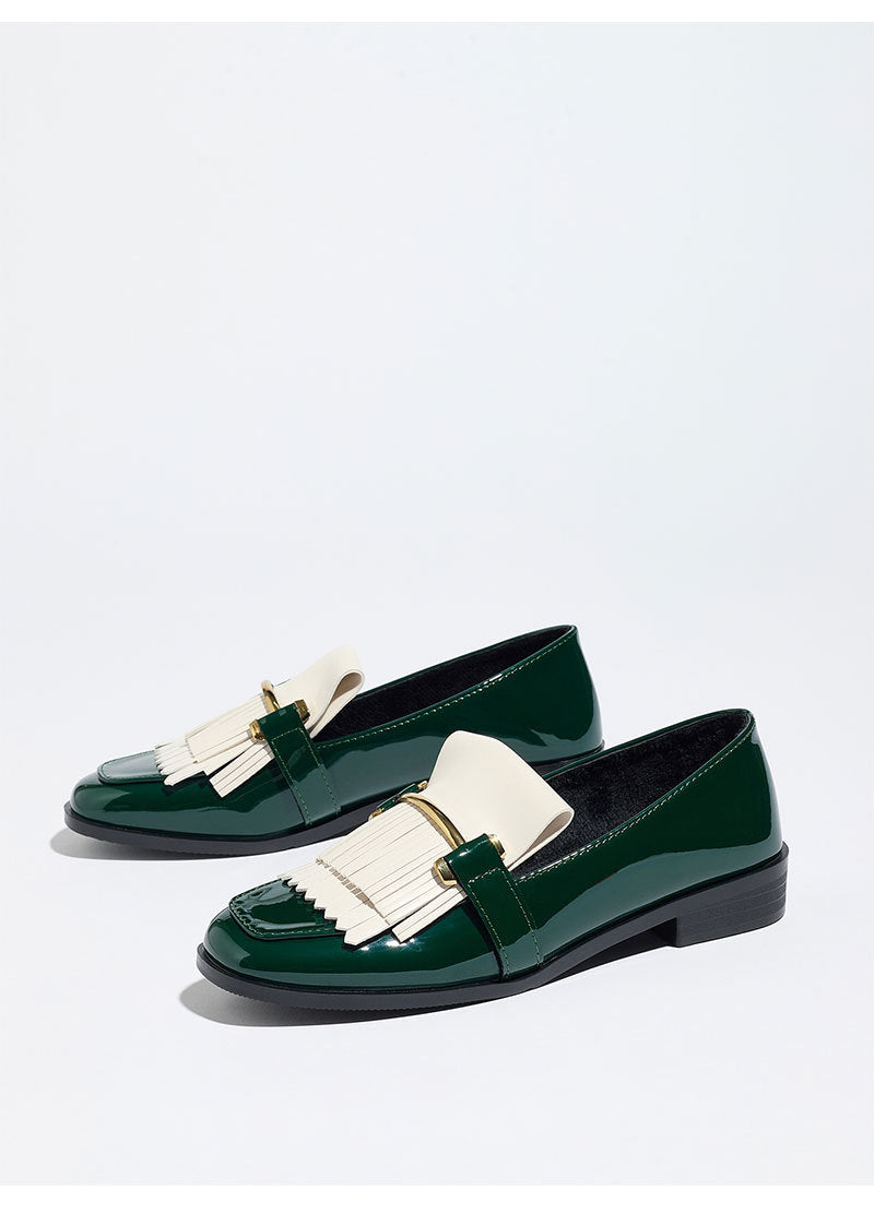Moncelia Beatrice Patent Fringe Loafers