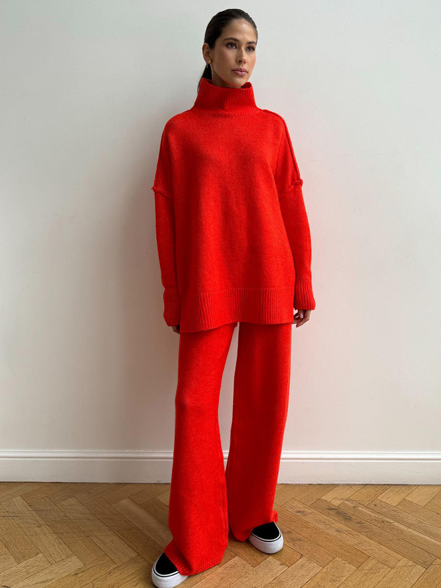 Moncelia Samira Turtleneck Knit Sweater & Pants Set