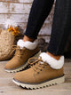 Cora Plush Cuff Lace-Up Platform Booties