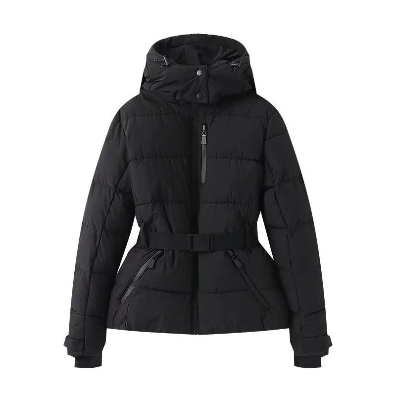 Moncelia Dafne Belted Hooded Quilted Puffer Jacket