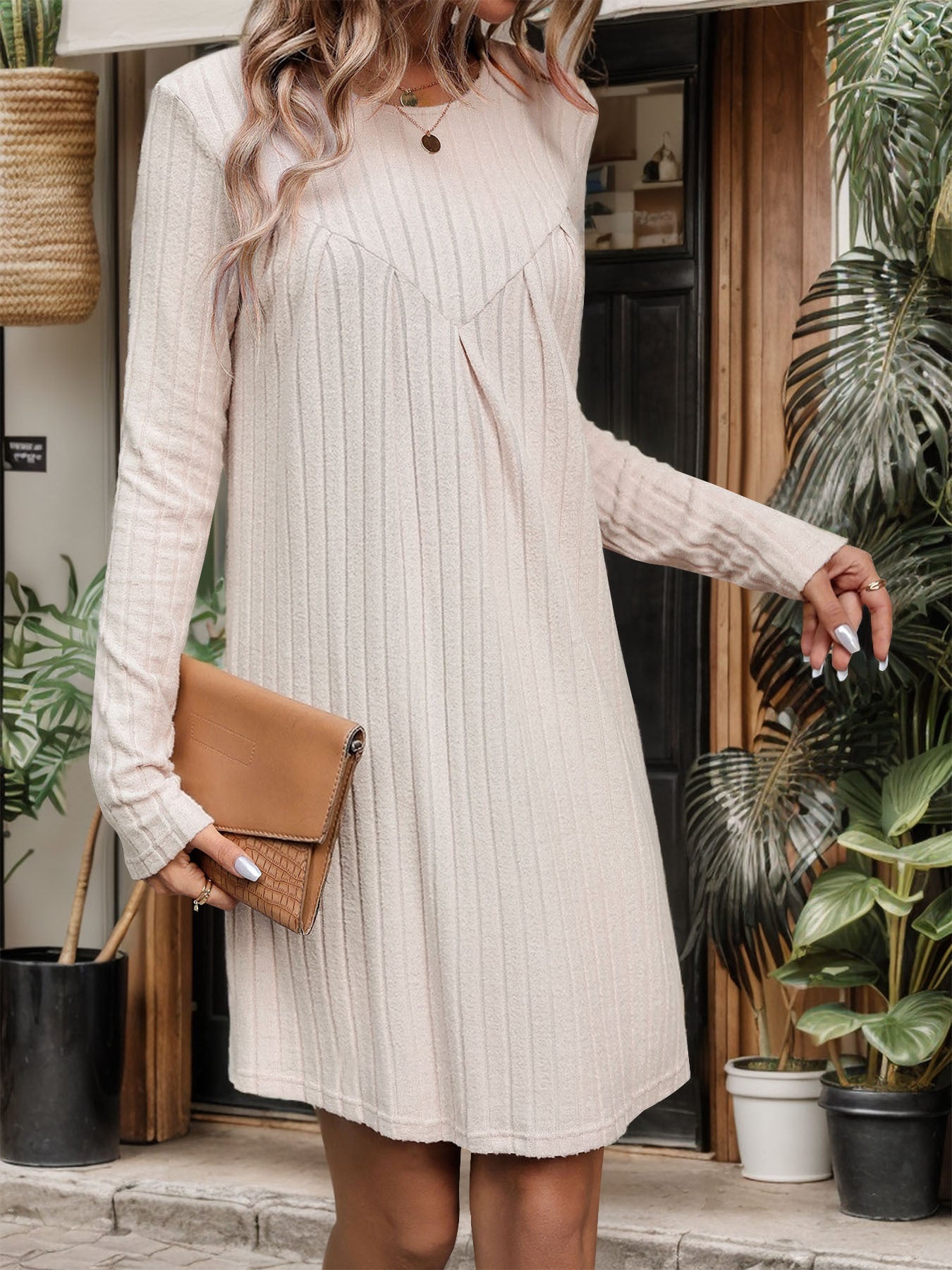 Moncelia Elowen Relaxed Ribbed Mini Dress