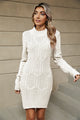 Moncelia Cilla Beaded Cable Knit Sweater Dress