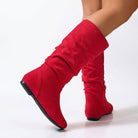 Moncelia Frida Slouch Mid-Calf Flat Faux Suede Boots