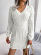Moncelia Michela Cable-Knit Smocked-Waist Sweater Dress