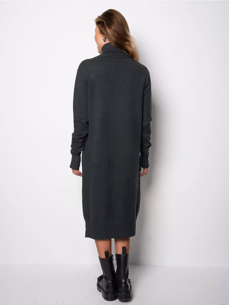 Moncelia Vibeke Turtleneck Knit Sweater Dress