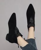 Moncelia Fabia Pointed-Toe Faux Suede Ankle Boots