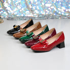 Moncelia Vella Croc Block Heel Loafers