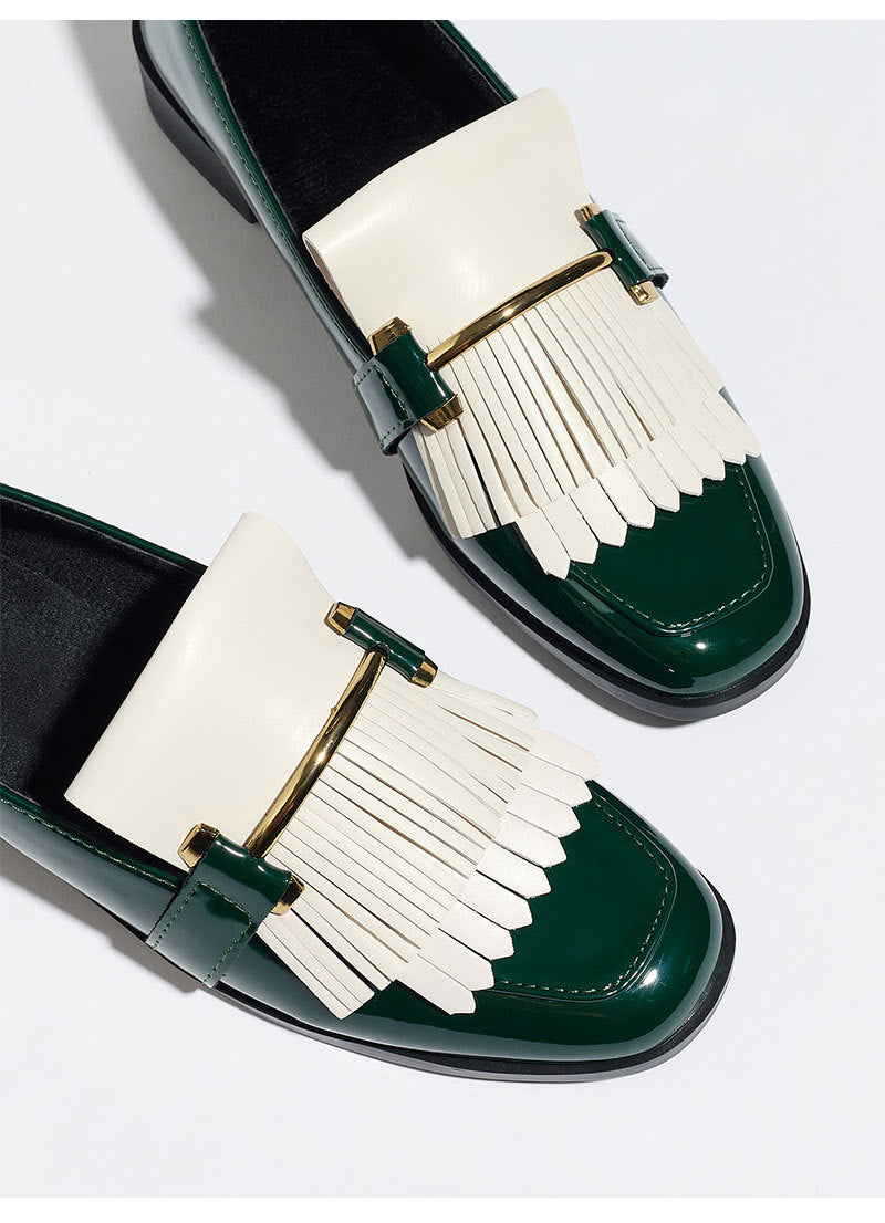 Moncelia Beatrice Patent Fringe Loafers