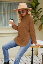 Moncelia Gaelle Textured Mock Neck Tunic Sweater