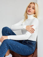 Moncelia Dagny Cotton-Blend Ribbed Knit Turtleneck Sweater