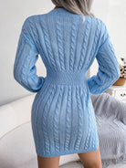 Moncelia Michela Cable-Knit Smocked-Waist Sweater Dress