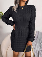 Moncelia Domitia Crew Neck Textured Sweater Dress