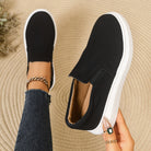 Margo & Main – Janna black platform slip-on sneakers, padded collar detail, US women's sizes