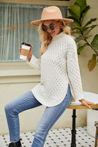 Moncelia Gaelle Textured Mock Neck Tunic Sweater