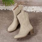 Moncelia Bianca Embroidered Mid-Calf Western Boots