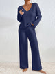 Moncelia Esra Ribbed Knit Wide-Leg Lounge Set