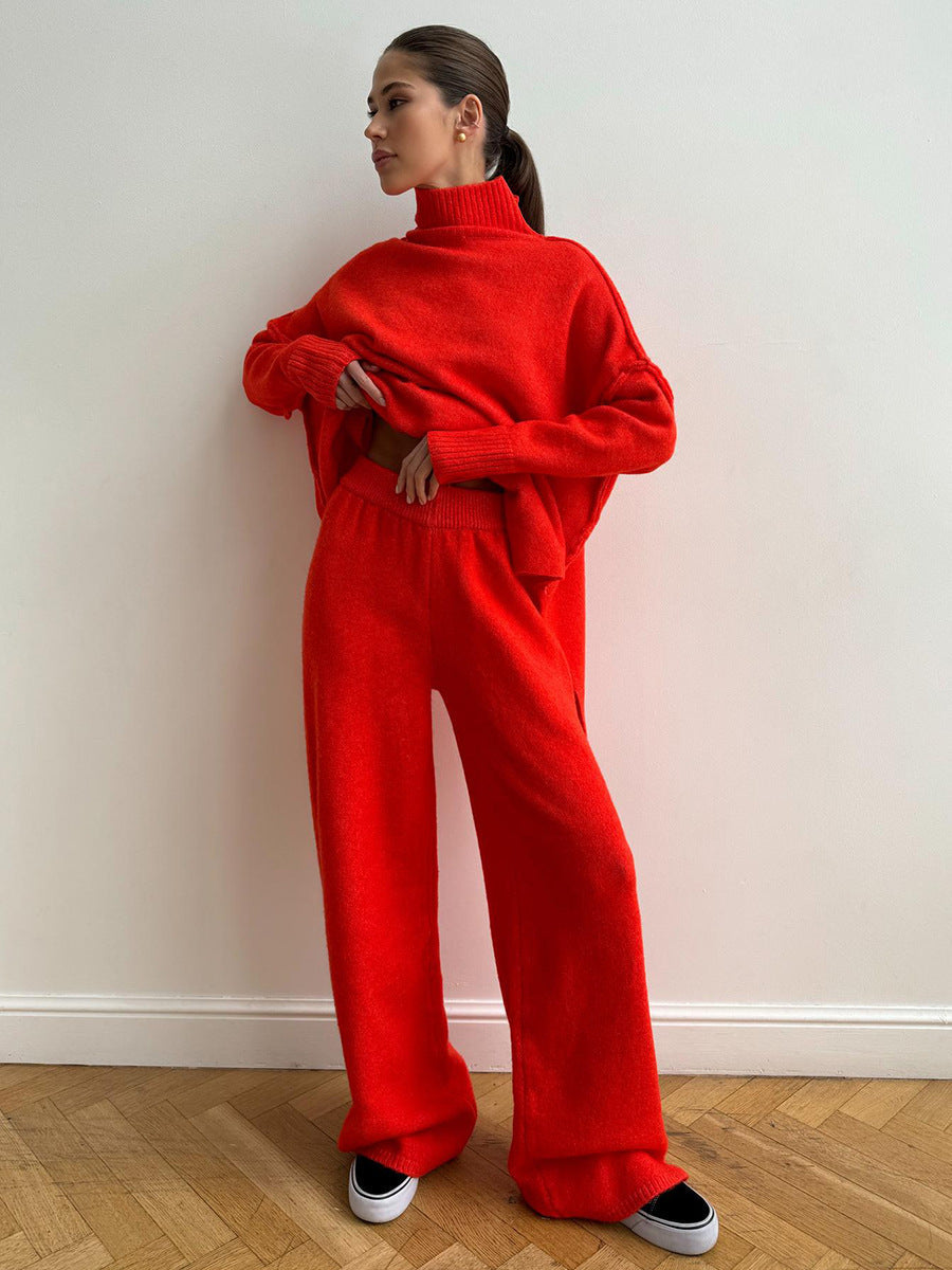 Moncelia Samira Turtleneck Knit Sweater & Pants Set