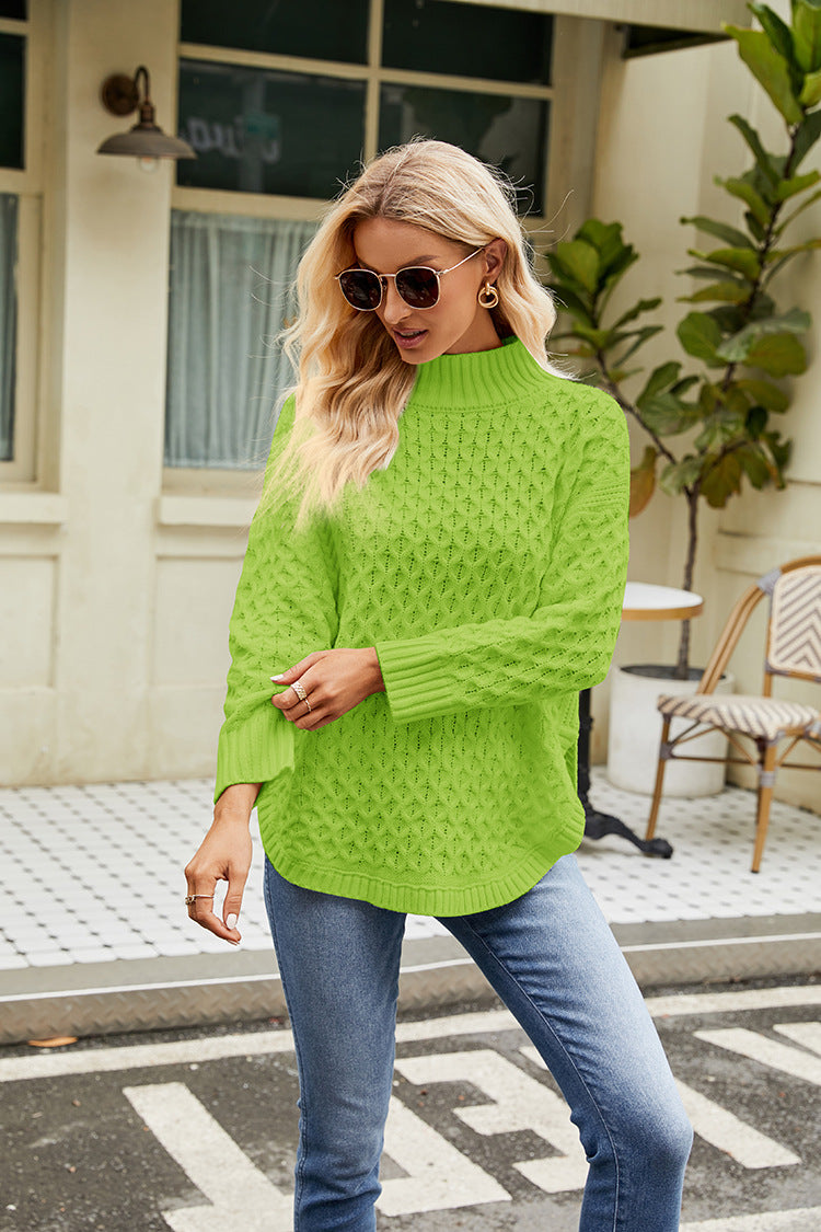 Moncelia Gaelle Textured Mock Neck Tunic Sweater