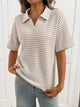 Moncelia Mabel Textured Knit Polo Top