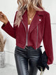 Arabel Cropped Faux Suede Moto Jacket