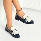 Moncelia Beatrice Patent Fringe Loafers