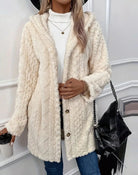 Moncelia Embla Hooded Sherpa Fleece Button Jacket