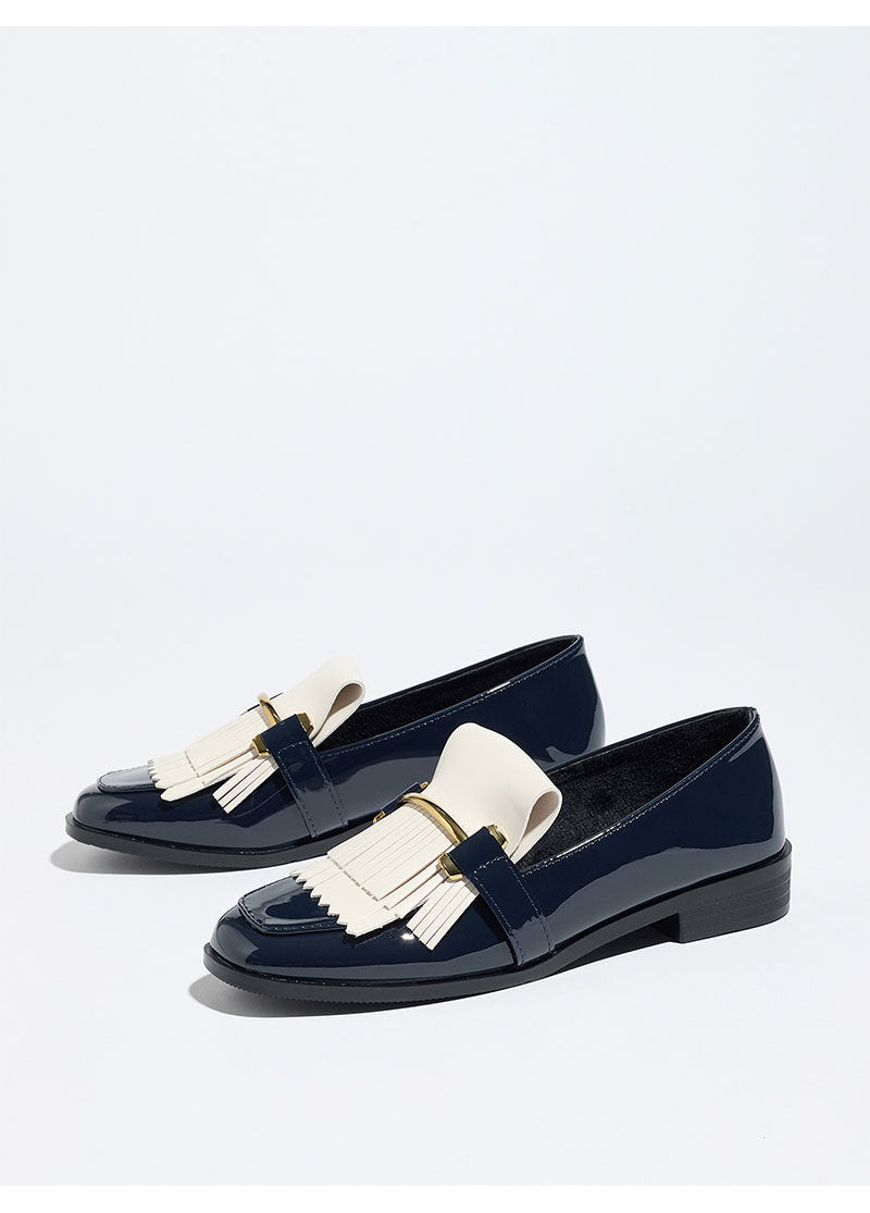 Moncelia Beatrice Patent Fringe Loafers