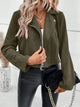 Arabel Cropped Faux Suede Moto Jacket